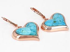 Timna Jewelry Collection™ Heart Shape Turquoise Copper Earrings. Measures Approximately 1.53"L x 1.00"W. Lever Backs. Elegant Turquoise Heart Earrings, Turquoise Heart Earrings, Frame Of Mind, Copper Material, Latest Jewellery, December Birthstone, Copper Earrings, Turquoise Gemstone, Cultured Pearls