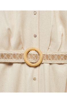 A beautifully woven belt accentuates the waist of a short-sleeve shirtdress in an airy weave. Front button closure Spread collar Short sleeves Removable belt 80% viscose, 15% linen, 5% cotton Machine wash, line dry Imported Oversized Wool Coat, Long Pearl Earrings, Wrap Jumpsuit, Italy Outfits, Bow Shirts, Kitten Heel Sandals, Belted Shirt Dress, Woven Belt, Detailed Ring