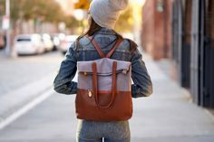 Greenpoint Convertible Backpack Tote | Canopy Verde Tweed Accessories, Eco Backpack, Convertible Backpack Purse, Laptop Tote, Oversized Tote, Laptop Rucksack, Work Tote, Convertible Backpack, Vegan Leather Bag