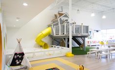 the children's playroom is clean and ready to be used as an indoor playground