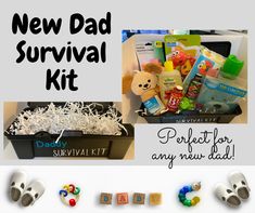 the new dad survival kit is packed with toys and other items to help him get ready for his next trip