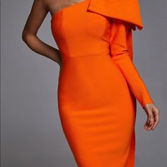 Dresses | Abbey Bandage Dress | Poshmark Bandage Dress, One Shoulder, Womens Sizes, Spandex, Size Medium, Brand New, Orange, Dresses, Women Shopping