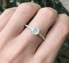 4 Prong Opal Promise Ring Rose Gold Opal Ring Genuine Opal | Etsy Sterling Silver Opal Ring With Round Cut, White Solitaire Crystal Ring With Round Band, Silver Opal Ring Round Cut, White Gold Opal Ring With Center Stone, White Brilliant Cut Round Opal Ring, White Gold Opal Ring With Round Cut Center Stone, Classic Opal Promise Ring With Accent Stones, Solitaire Opal Ring For Anniversary, White Round Birthstone Ring With Prong Setting