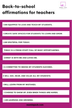 back - to - school affirmations for teachers