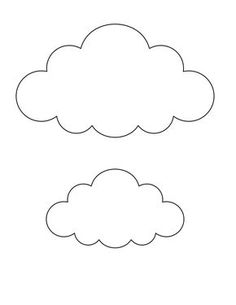 two clouds are shown in black and white, with one cloud above the other on a white background