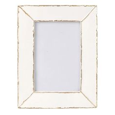 a white and gold frame on a white background with a small square in the middle