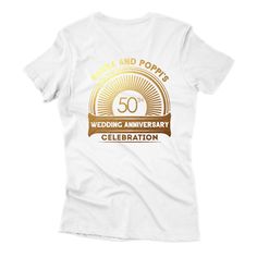 a white t - shirt with the 50th anniversary logo on it