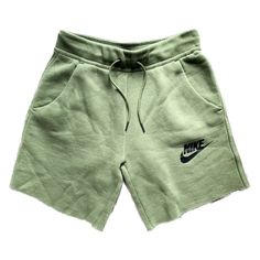 Green Nike Cut Off Shorts Nwot - No Flaws Raw Hem Drawstring Waist High Rise Size Xs Can Be Similarly Compared To - Nike Women’s Sportswear Jersey Shorts That Retail For $85 Preowned & Preloved Smoke Free Home Feel Free To Send Reasonable Offers, Bundle Items For A Larger Discount Or Ask Any Questions **I Do Not Own The Rights To Any Stock Photos Used In The Listings ** Spring Streetwear Sport Shorts, Green Cotton Athleisure Bottoms, Green Casual Shorts For Loungewear, Nike Green Sportswear Bottoms, Nike Sportswear Bottoms For Leisure, Green Shorts With Pockets For Leisure, Green Leisure Shorts With Pockets, Trendy Green Bottoms For Leisure, Trendy Green Leisure Bottoms