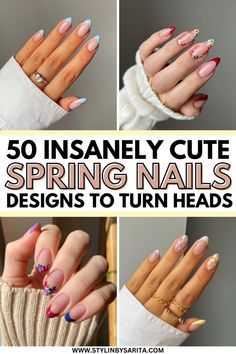 Black Spring Nails, Floral Spring Nails, Nails Floral, Boho Nails, Shelf Decor Living Room, Spring House, Nails Classy, Cute Spring Nails