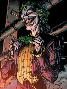 the joker is holding a bat in his hand