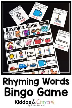 the rhyming words game for kids to play with their own name and pictures