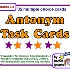 a set of three cards with the words syonyms task cards