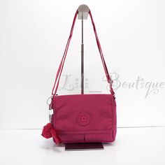 Raspberry Pink Color, Everyday Crossbody Bag, Kipling Bags, Raspberry Pink, Stacked Jewelry, Deep Pink, Small Shoulder Bag, Running Errands, Pink Color