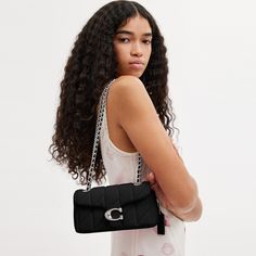 A modern take on an archival 1970s Coach design our structured Tabby shoulder bag is crafted of quilted plush ultra-soft nappa leather. Slightly smaller than the 26 the petite 20 features a long leather chain strap to wear crossbody or double up for a shorter dressier look. It’s finished with our Signature hardware for an iconic touch. | Coach Tabby Shoulder Bag 20 With Quilting - Women's - Silver/black Adore Hair Dye, Coach Tabby Shoulder Bag, Tabby Shoulder Bag, Coach Tabby, Structured Bag, Chain Strap Bag, Luxury Bag, Signature Hardware, Black Shoulder Bag