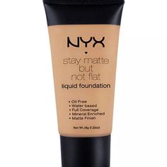 Two Tubes Of Nyx Stay Matte But Not Flat Liquid Foundation. New, Sealed In Plastic. Warm Foundation For Oily Skin, Makeup Tip, Makeup Must Haves, Kiss Makeup, Makeup Items, Nyx Professional Makeup