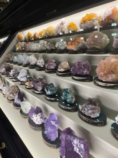 Crystal Specimen Display, Crystal And Stone Display, Gemstone Collection Display, Rock And Gem Display, Gemology Aesthetic, Gem Collection Display, Geology Display, Crystal Collection Aesthetic, Crystal Shop Interior