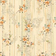 an old fashioned wallpaper with roses and stripes on the background stock photo, royalty