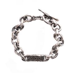 "925 Sterling silver Chunky Chain Bracelet with a toggle clasps. Available in women's and men's lengths. Makes a bold statement piece by itself or layer it for more style. Bracelet Length 15cm / 5.9\" inches 16cm / 6.3\" 17cm / 6.7\" 18cm / 7.09\" 19cm / 7.48\" Every piece is handcrafted in Bali and made with Intention, Love, and Soul so that it can be felt by it's wearer and ultimately change our energy and lives in a positive way. Each with it's own story of insight and love, our pieces, like Black Brutalist Sterling Silver Jewelry, Oxidized Metal Jewelry With Rectangular Links, Oxidized Metal Bracelet With Oval Links, Metal Chain Bracelet With Oxidized Finish, Engraved Link Chain Bracelet Adjustable, Sterling Silver Jewelry With Oval Link Toggle Clasp, Metal Link Chain Bracelet With Sterling Silver Clasp, Oxidized Sterling Silver Chain Link Jewelry, Oxidized Metal Chain Bracelet With Oval Links