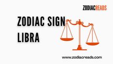 the zodiac sign libra is on top of an orange scale with black letters that read zodiac