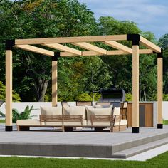 5061 - Outdoor Wood Pergola Wood Pergola Kits, Pergola Brackets, Diy Pergola Kits, Roof Brackets, Free Standing Pergola, Attached Pergola, Wood Lumber, Steel Pergola, Concrete Footings