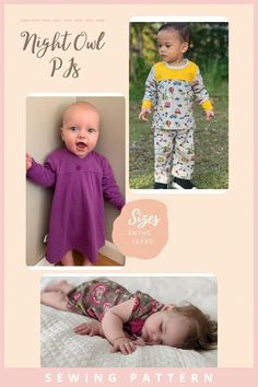 the sewing pattern is designed to look like a baby's pajamas