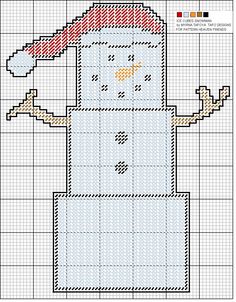 a cross stitch pattern with a snowman on the front and back, as well as numbers