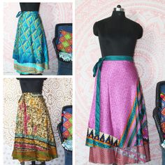 Indian Traditional Vintage Long Attractive Wrap Around Silk Saree Skirts for Women, Two Layer Assorted free size wrap Reversible Tie Skirts. Boho Double layered Upcycle Indian Vintage Sari Silk Skirts. Our skirt is handmade in India out of recycled saris and turned into the beautiful finished skirt. Our artisans Ladies are able to give you best product with varied selection. Every skirt is truly an original made with exotic reclaimed materials. Embrace the free-spirited vibes with our Hippie Gru Saree Upcycle, Fairycore Skirt, Wrap Around Skirts, Silk Skirts, Hippie Grunge, Sari Skirt, Skirts Vintage, Grunge Fairycore, Hippie Skirts