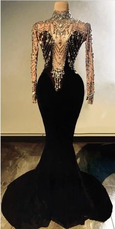 Black Fitted Evening Dress For Prom, Fitted Black Evening Dress For Prom, Glamorous Stretch Mermaid Dress For Prom, Black Mermaid Prom Dress For Party Season, Black Mermaid Dress For Prom Party Season, Elegant Stretch Mermaid Dress For Prom, Black Mermaid Dress For Prom And Party Season, Black Stretch Evening Dress For Prom, Elegant Prom Gown With Rhinestones