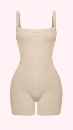 ribbed taupe colored open back autumn and winter trendy cami romper Ribbed Romper, Estilo Fitness, Amazon Clothes, Cute Lazy Day Outfits, Romper Outfit, Cute Comfy Outfits, Baddie Outfits Casual, Cute Simple Outfits, Lookbook Outfits