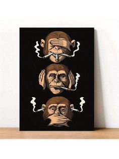 Introduce a touch of modern art into your home decor with the Three Wise Monkeys Canvas Poster. Featuring a contemporary design, this poster will add a stylish and unique element to any room. Made with high-quality materials, it will adorn your walls for years to come. Color : Multicolor Product Benefits : Waterproof Material : Chemical Fiber Three Wise Monkeys, Modern Art Wall, Wise Monkeys, Wall Decor For Bedroom, Living Room Hallway, Art For Your Home, Black And White Canvas, Gifts For Art Lovers, Home Decor Paintings