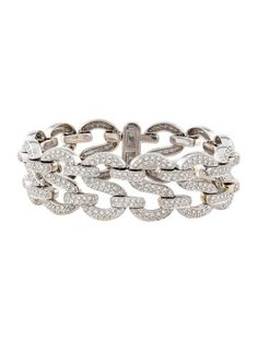 Rhodium-Plated 18K White Gold Link Bracelets, Rhodium Plated, Jewelry Bracelets, Plating, White Gold, Bracelet, Gold, White, Jewellery Bracelets