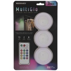 2 pack of multicolored leds with remote control for closet doors and closet drawers