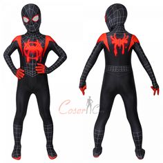 a spider man costume is shown in this image