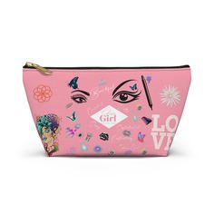 Express your unique style with our Maximalist Style Accessory Pouch. This vibrant pink makeup bag features an eclectic mix of graphics, including eye-catching eyes, floral motifs, and playful elements. Perfect for storing all your beauty essentials, this pouch adds a fun and trendy touch to your daily routine. Key Features: High-Quality Material: Crafted from durable, water-resistant fabric to keep your items safe. Unique Design: Maximalist graphics with a blend of bold and playful elements. Perfect Size: Compact yet spacious enough to hold all your essential makeup and accessories. Easy to Use: Secure zipper closure ensures your items stay in place. Great Gift Idea: A fantastic gift for makeup lovers, fashion enthusiasts, and anyone who loves vibrant accessories. Dimensions: Length: 8 inc Feminine Pink Bag With Zipper Pouch, Trendy Pink Cosmetic Bag For Everyday, Trendy Pink Clutch Cosmetic Bag, Modern Pink Bag With Zipper Pouch, Trendy Pink Pouch For Personal Use, Trendy Pink Pouch Cosmetic Bag, Modern Zipper Pouch Cosmetic Bag, Feminine Pink Zipper Pouch Cosmetic Bag, Trendy Pink Pouch With Removable Feature