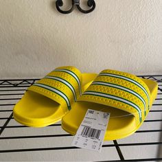 Adidas Originals Adilette Trefoil Slides Gx9895 Mens Size 10 Yellow Green New Brand New With Tags Packages Are Usually Shipped Within 3 To 5 Business Days. Everything You See In The Photo You Will Get In The Same Condition You See It In. Our Number One Focus Is 100% Customer Service, So Please Don’t Hesitate To Send Offers Need More Pictures? Dm Me We Answer Within 12 Hours. Yellow Flat Sporty Sneakers, Sporty Yellow Flat Sneakers, Yellow Synthetic Flat Sneakers, Yellow Casual Slip-resistant Sneakers, Casual Yellow Slip-resistant Sneakers, Yellow Adidas Synthetic Sneakers, Adidas Yellow Synthetic Sneakers, Yellow Adidas Sneakers Synthetic, Yellow Non-slip Synthetic Sneakers