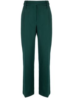 Alexandre Vauthier Houndstooth high-waist wide-leg Trousers - Farfetch Luxury Tailored Green Pants, Luxury Green Straight Leg Bottoms, Green High-waisted Pants With Belt Loops, Green Wide-leg Pants With Belt Loops, Luxury Green Wide-leg Pants, Houndstooth Pants, Green Trousers, Tuxedo Pants, Satin Trousers