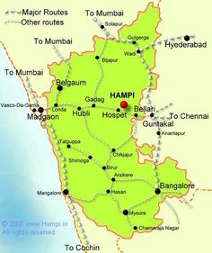 the route map for hampi