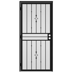 The Covington security door features a durable expanded metal screen. Get both protection and privacy with this stylish screen door. RELIABILT Covington 32-in x 81-in Black Steel Surface Mount Universal/Reversible Security Door with Black Screen | 91836051-RB Security Screen Door, Yard Diy, Door Sweep, Door Security, Security Doors, Security Screen, Window Grill Design, Expanded Metal, Screen Doors