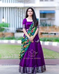 Nandu Ramisetty, Kalamkari Half Saree, Langa Voni Half Saree, Paithani Blouse Design, Pink Half Sarees, Blouse Design Aari Work, Paithani Blouse, Half Saree Function, Kalamkari Dresses