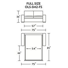 a drawing of a sofa with measurements for the seat and back end, as shown in this