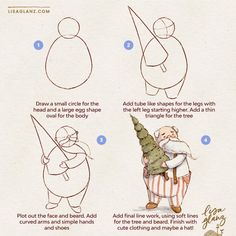 instructions for how to draw an animated christmas tree