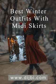 Winter Midi Skirt Outfit, Midi Skirt Outfit