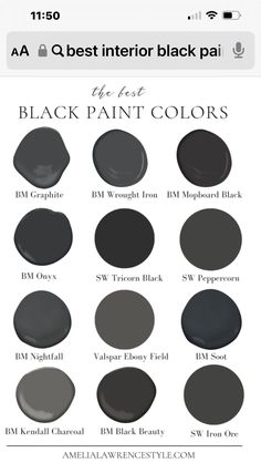 the best black paint colors to use on walls and floors in your home or office