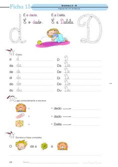 an english worksheet with the letter d and its corresponding words, including letters