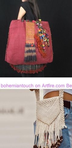 bohemiantouch on Artfire.com Beautiful Fringed Woven Macrame Bag, Purse, Handbag | Cross body bag, Boho Bag, Knotted, Crochet, Shoulder Bag , Tan , Hippie Bag Woven Macrame, Crochet Shoulder Bag, Hippie Bags