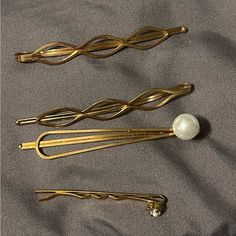 4 Gold Hair Clips -Bobby Pin Style -Never Worn Gold Hair Clip, Gold Hair Clips, Gold Clips, Bobby Pin, Gold Hair, Hair Barrettes, Clip Ins, Barrettes, Hair Clip