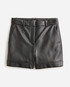 High-rise Faux-leather Short For Women Trendy Faux Leather Bottoms With Built-in Shorts, Trendy Leather Bottoms For Spring, Elegant Faux Leather Bottoms For Summer, Elegant Faux Leather Summer Bottoms, Fitted Biker Shorts For Fall, Fall Fitted Biker Shorts, High-waisted Leather Shorts With Belt Loops, Leather High-waisted Shorts With Belt Loops, Leather High-waisted Shorts For Fall