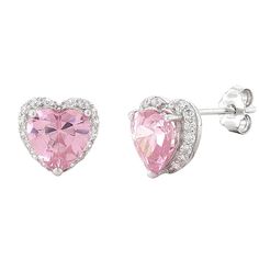 Height: 8.65mm

Width: 8.65mm

Thickness: 4.4mm


Stone material: pink cubic zirconia

Center stone size: 7mm

Stone shape: heart shape (center) & round

Center stone carat weight: 1.71 ct

Total number of CZ stones: 34

Stone setting: basket setting


Metal: 925 sterling silver

Plating: Rhodium plated

Finish: high polish Julien Tanti, Mode Zara, Birthday Gift For Mom, Golden Trio, Jewelry Birthday, Cz Earrings, Stud Earrings For Women, Pink Earrings, Girly Jewelry