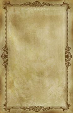 an old parchment paper with ornate border and frame on the edges, in sepia tones