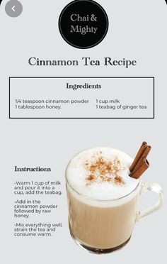 cinnamon tea recipe in a glass mug